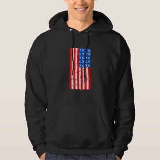 4th Of July Pilot Airplane American Flag Aviation  Hoodie