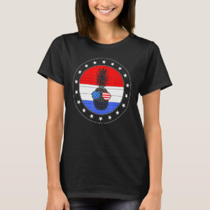 4th Of July Pineapple Cute Beach Aloha Independenc T-Shirt