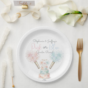4th of July Pink or Blue Gender Reveal  Paper Plate