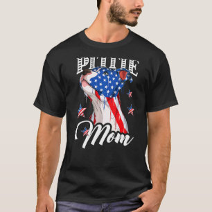 4th Of July Pittie Mom American Flag Pitbull Dog T-Shirt