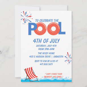 4th of July Pool Party Save The Date