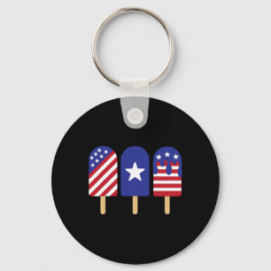 4th Of July Popsicle American Flag Patriotic Summe Keychain