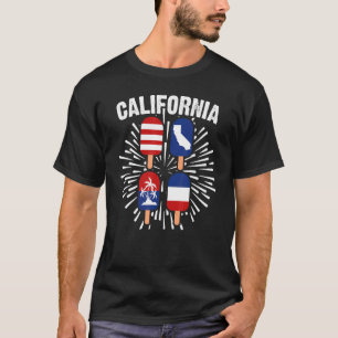 4th Of July Popsicle California Patriotic Firework T-Shirt