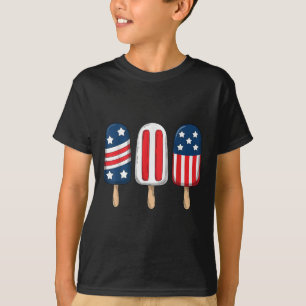 4th Of July Popsicle Patriotic American Flag  T-Shirt