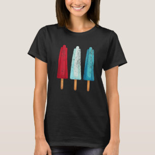 4th Of July Popsicle Red White Blue American Usa I T-Shirt
