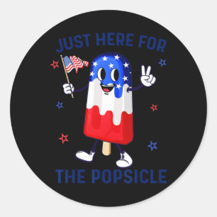 4th Of July Popsicle Usa American Flag Patriotic B Classic Round Sticker