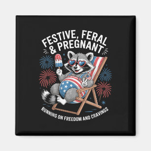 4th Of July Pregnancy Announcement Feral And Pregn Magnet