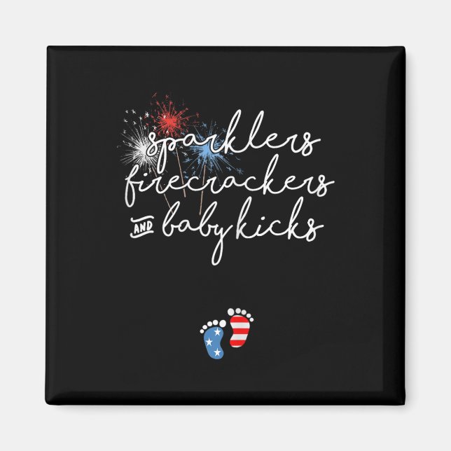 4th Of July Pregnancy Announcement  Magnet (Front)