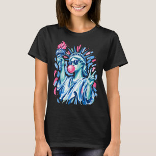 4th Of July Preppy Statue Of Liberty Blowing T-Shirt