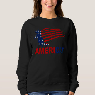 4th Of July Proud To Be An Americat Us Flag Kitty Sweatshirt
