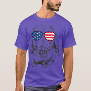 4th of July Rabbit Patriotic USA Sunglasses Americ T-Shirt