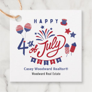 4th of July  Real Estate Thanks Referral Marketing Favour Tags