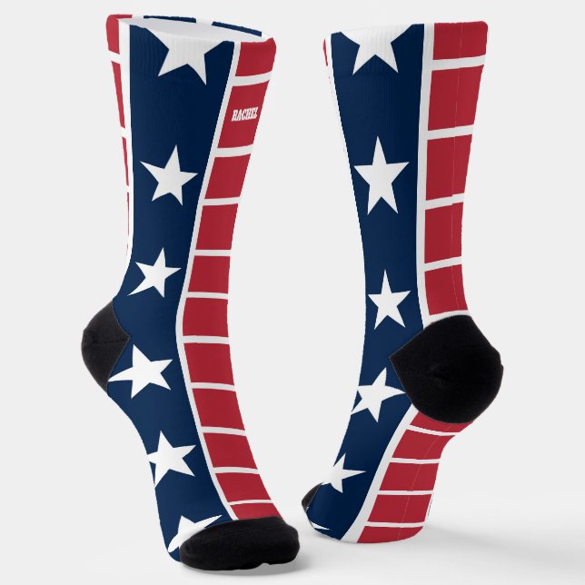 4th of July Red and Blue Socks (Angled)