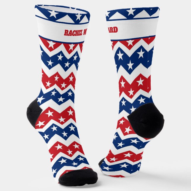 4th of July Red and Blue Socks (Angled)