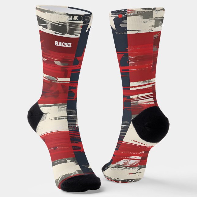 4th of July Red and Blue Socks (Angled)