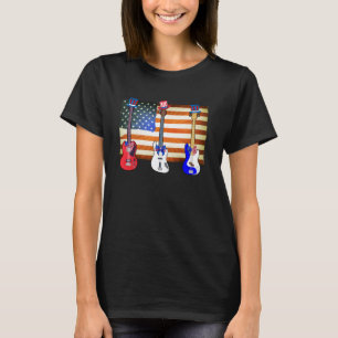 4th Of July Red White And Blue Guitars Patriotic G T-Shirt