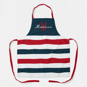 4th of July Red White and Blue Personalized Apron