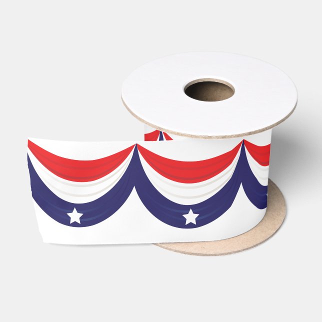 4th of July Red White and Blue Satin Ribbon (Spool)