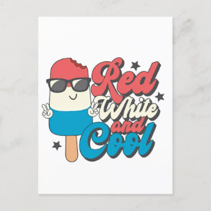 4th Of July Red White And Cool Popsicles Holiday Postcard