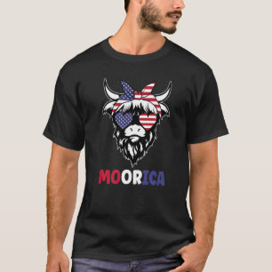 4th Of July Red White And Moo Patriotic Cow Farmer T-Shirt