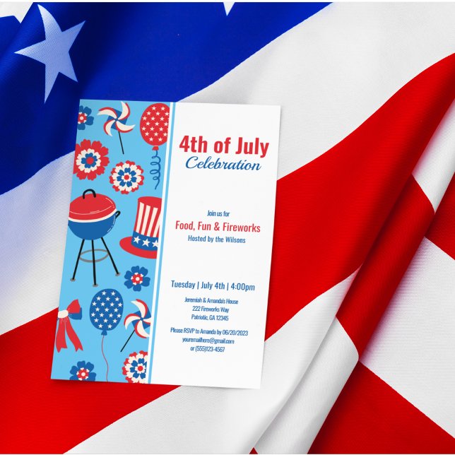 4th of July Red White Blue Celebration Invitation (Creator Uploaded)
