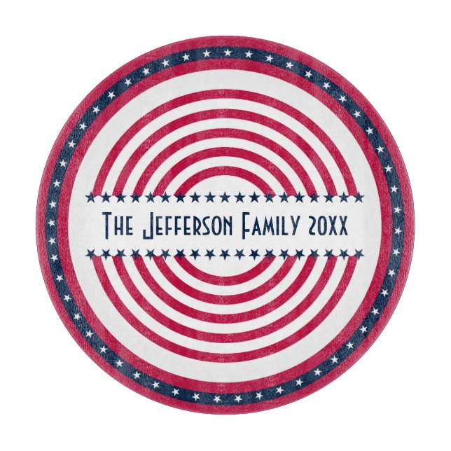 4th of July Red White Blue Cutting Board (Front)