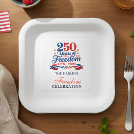 4th of July Red White Blue Party Paper Plate