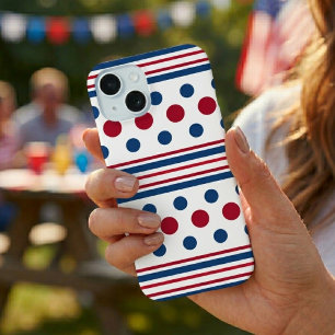 4th Of July Red White & Blue Patriotic iPhone 15 Case