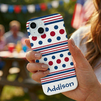 4th Of July Red White & Blue Patriotic iPhone 15 Case