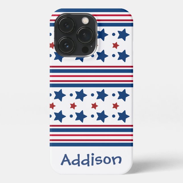 4th Of July Red White & Blue Patriotic iPhone Case (Back)