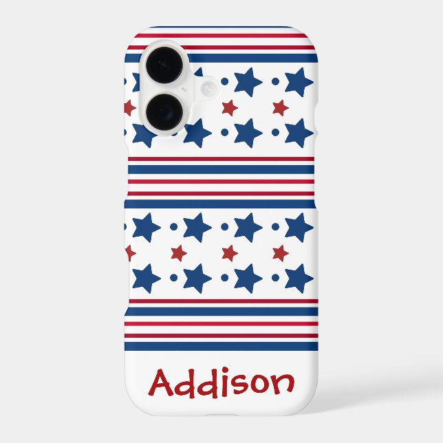 4th Of July Red White & Blue Patriotic iPhone Case (Back)