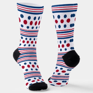 4th Of July Red White & Blue Patriotic Socks