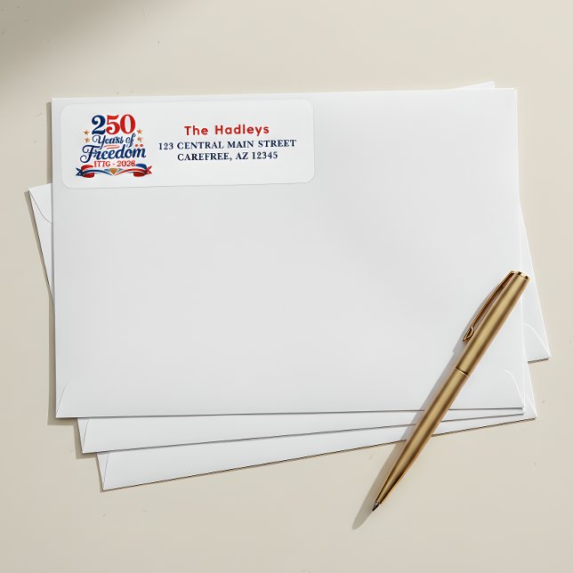 4th of July Red White Blue Return Address Label (Creator Uploaded)
