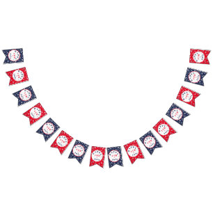 4th of July  Red White Blue Stars Bunting Flags