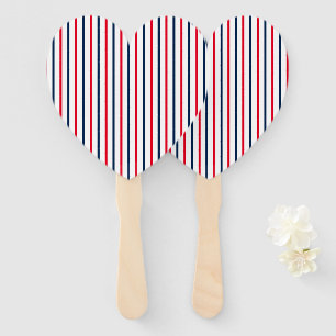 4th of July red white blue stripes patriotic Hand Fan
