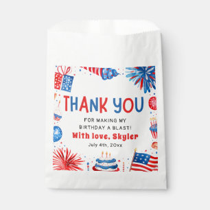 4th of July Red White Blue Summer Birthday Party Favour Bag