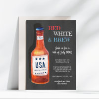 4th of July Red White Brew BBQ Chalkboard