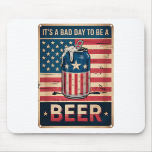 4th Of July Retro D Day To Be A Beer Usa Flag Beer Mouse Pad