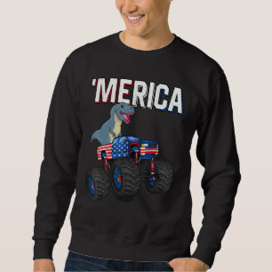 4th Of July Rex Merica Dinosaur Monster Truck Patr Sweatshirt