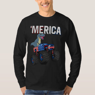 4th Of July Rex Merica Dinosaur Monster Truck Patr T-Shirt