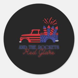 4th Of July Rockets Red Glare Independence Day Par Classic Round Sticker