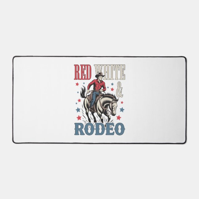 4th of July Rodeo Cowboy Desk Mat (Front)