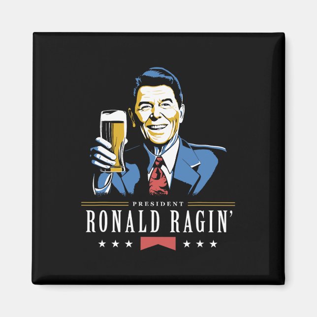 4th Of July Ronald Ragin Funny Beer  Magnet (Front)