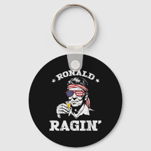 4th Of July Ronald Ragin Funny July Fourth Party M Keychain