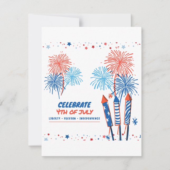 4th of july  RSVP card (Front)