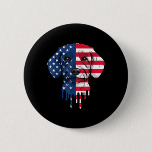 4th Of July Schnoodle Dog Aaamerican Flag 2 Inch Round Button