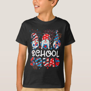 4th of july school squad gnome nurse patriotic T-Shirt