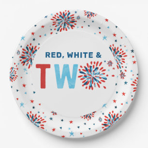 4th of July Second Birthday Paper Plate