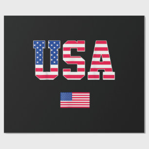 4th of July Shirt USA Patriotic US American Flag W Wrapping Paper
