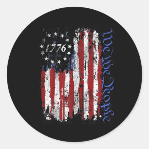 4th Of July Shirts We The People 1776 Usa Flag Jet Classic Round Sticker